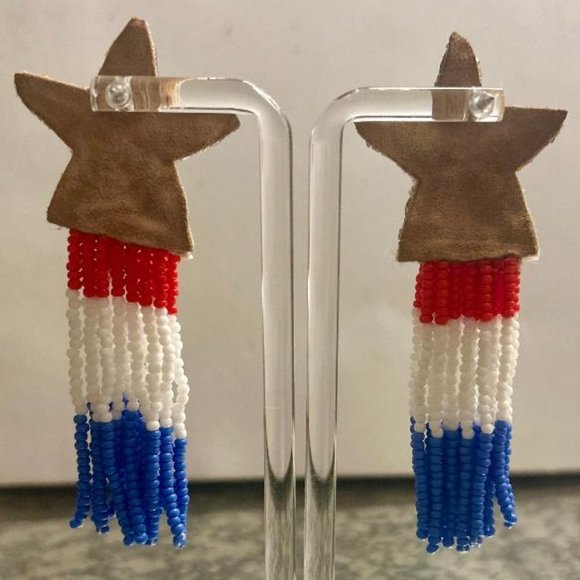 Patriotic Star Earrings - Picture 2 of 3
